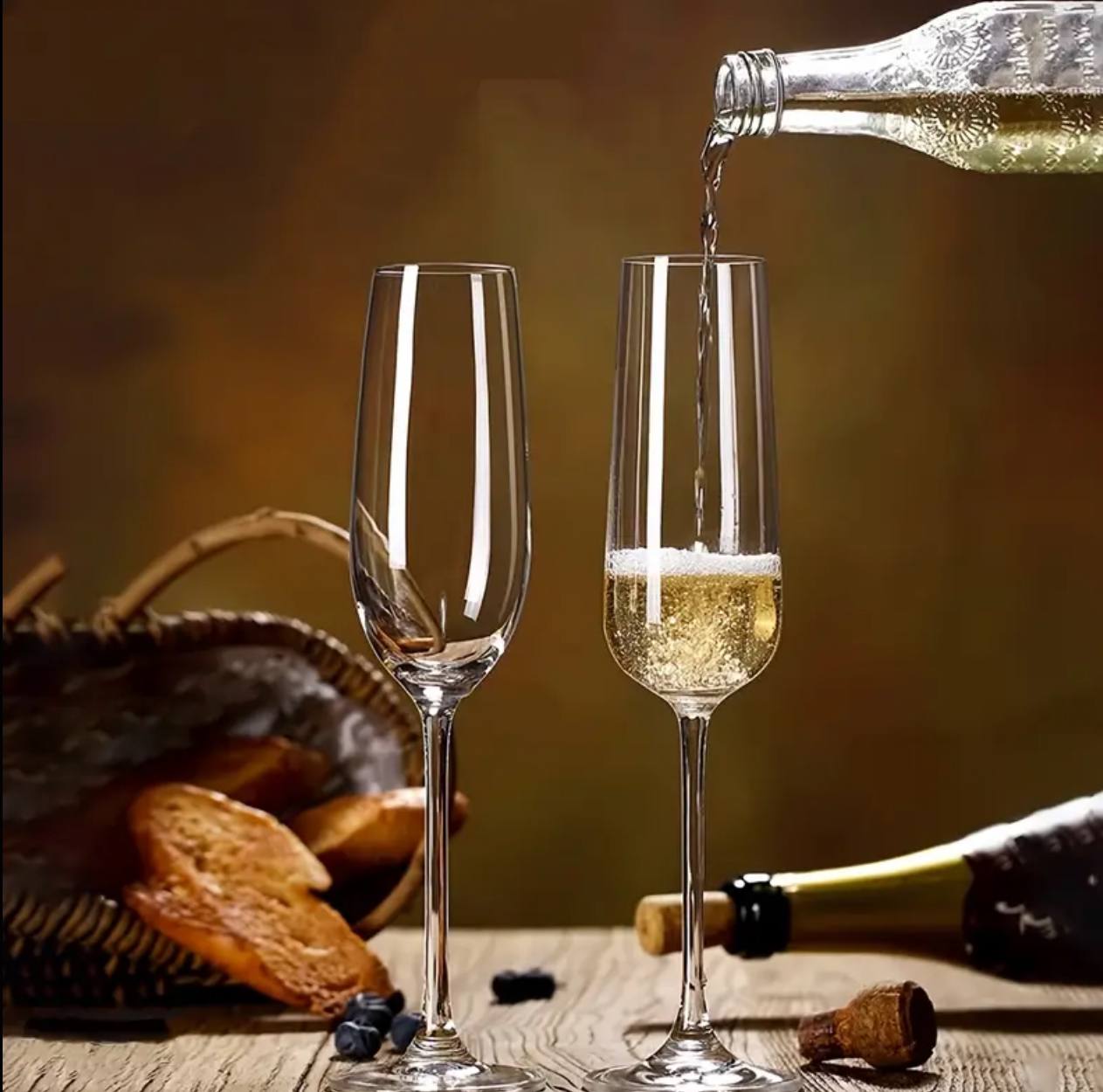 6pcs Luxury Crystal Champagne Glasses