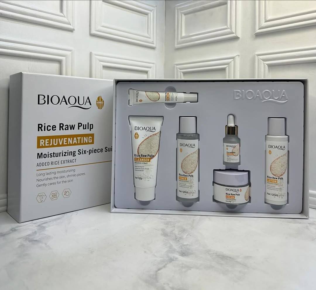 6-piece rice skincare set