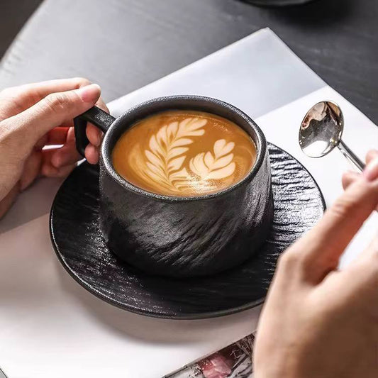 6pc set Black cup and saucer