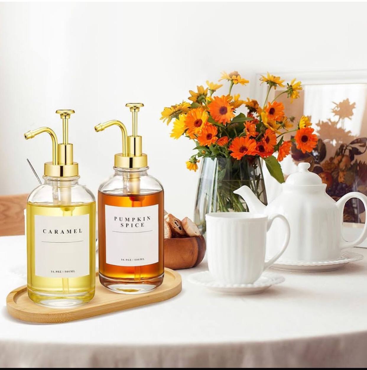 2 pc set coffee syrup dispenser