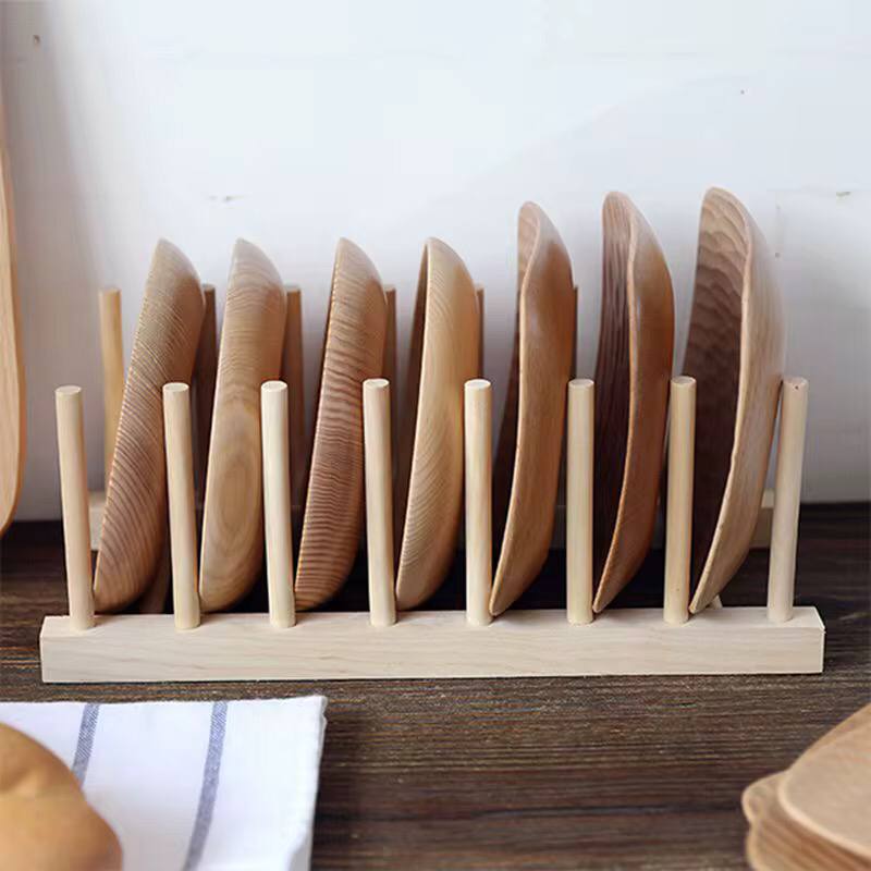 6 Slots Bamboo Plate Holder