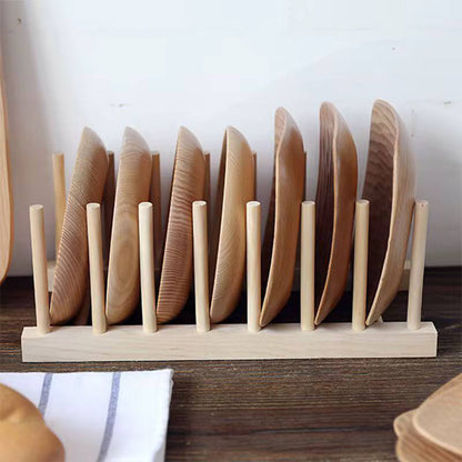 6 Slots Bamboo Plate Holder
