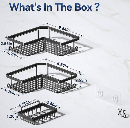 3pcs set  Heavy-duty Shower caddy shelf/Bathroom organizer