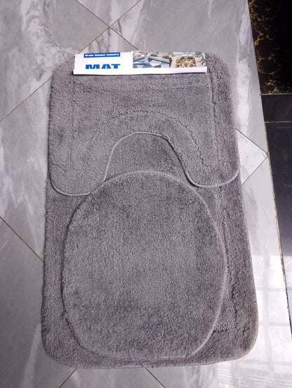 3 Piece Toilet Mat Set