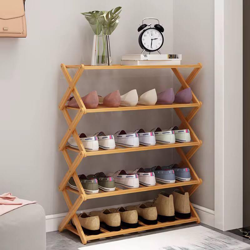 5-Tier Foldable Bamboo Shoe Rack