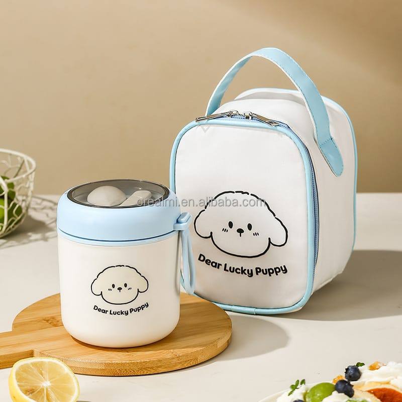 2 in 1 Food Flask Thermos With A Matching Insulated Lunch Bag