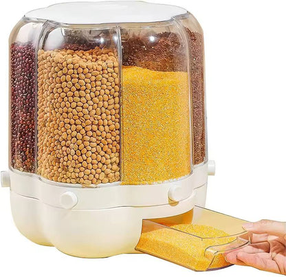 10kg 360 degree rotating 6 Grid Cereal Dispenser