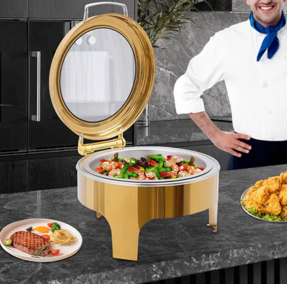 6L hydraulic autoclose chaffing dishes Gold