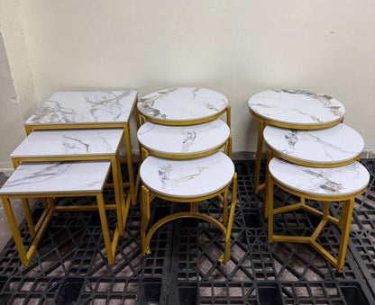 3 in 1 marble nesting stools sets