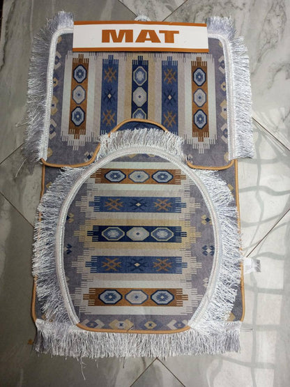 3 Piece Toilet Mat Set