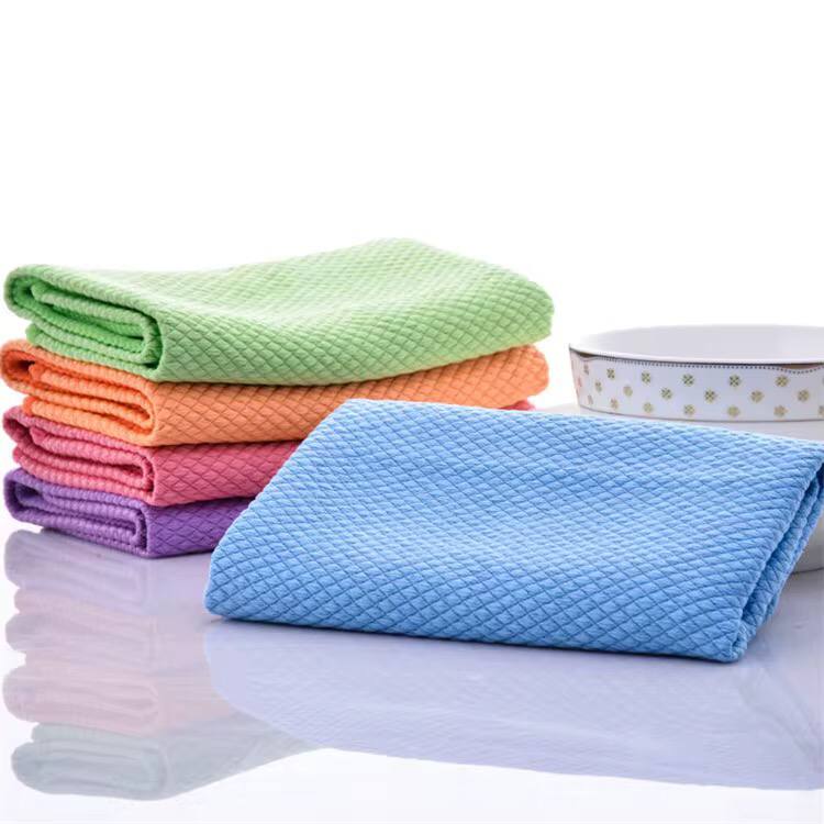 5pcs Fish Scale Microfiber glass Cleaning Cloth