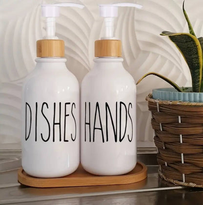 2pcs Kitchen Sink Dish HANDS// DISHES Dispenser