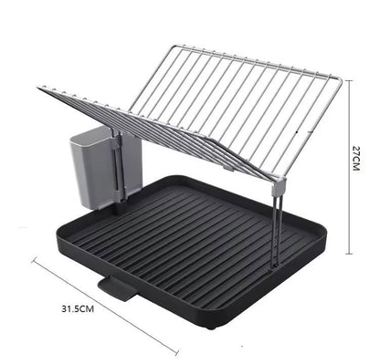 2 tier self draining dish drainer rack