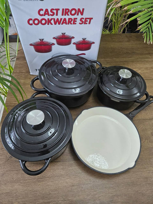 7pcs Enamel Cast iron cooking pots