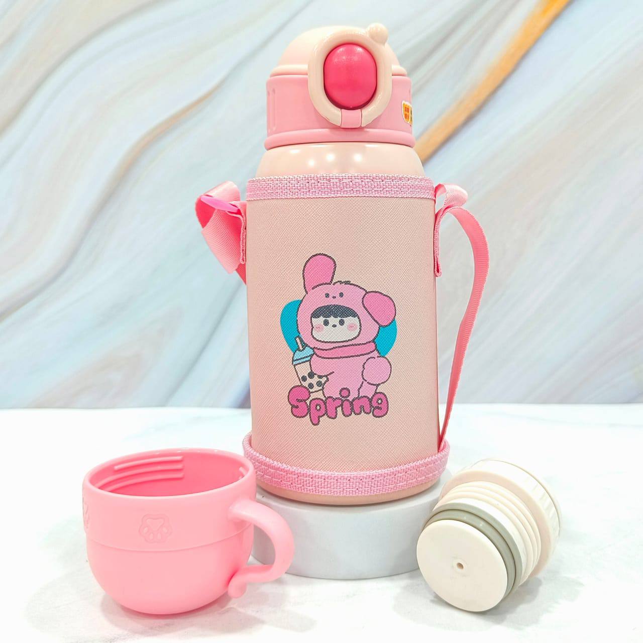 500ml kids flasks with carrier holder/bag cartoon design