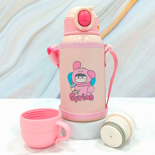 500ml kids flasks with carrier holder/bag cartoon design