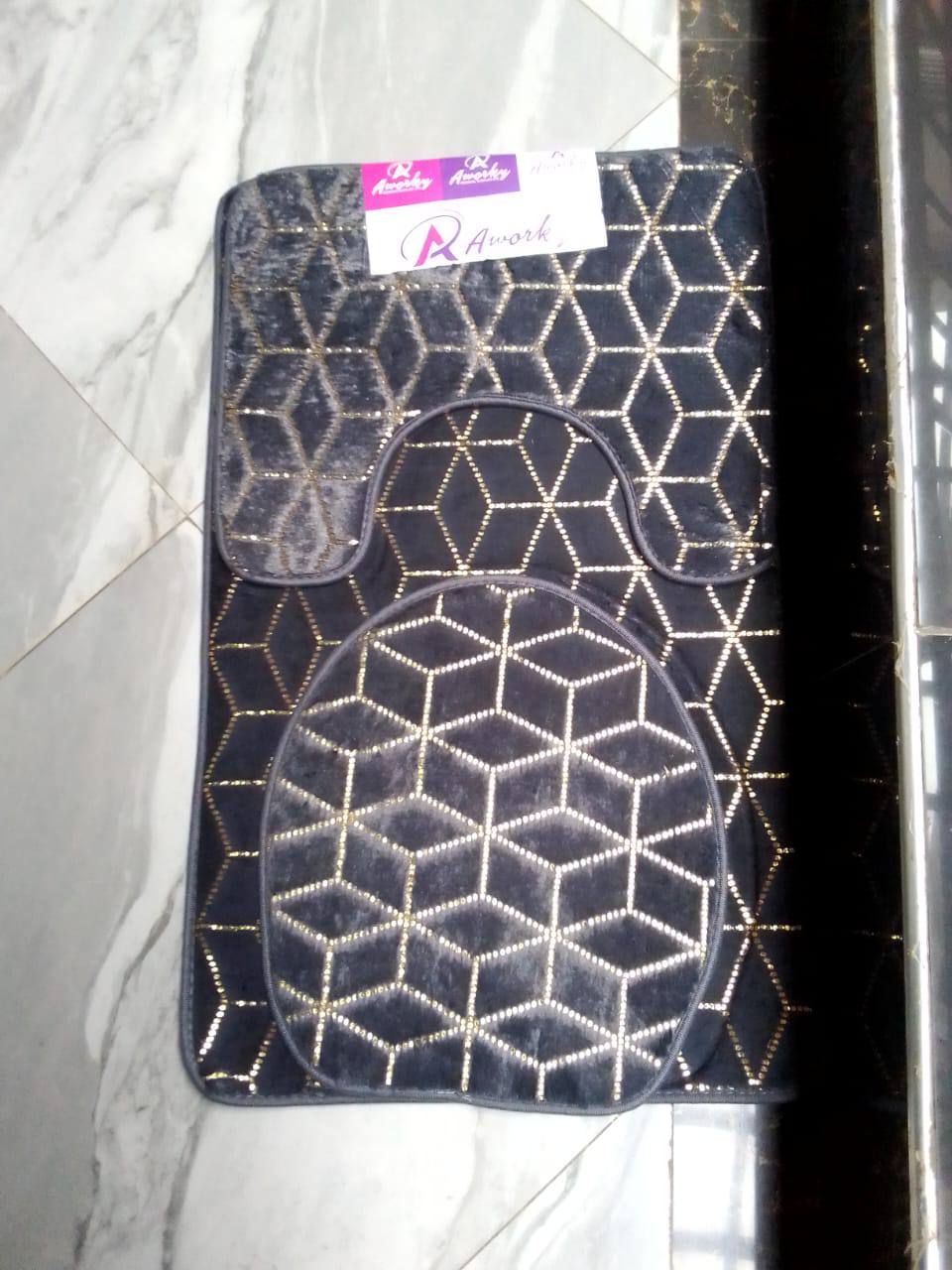 3 Piece Toilet Mat Set