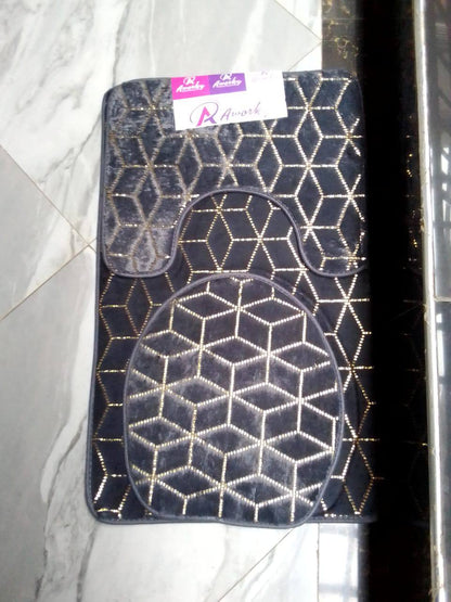 3 Piece Toilet Mat Set