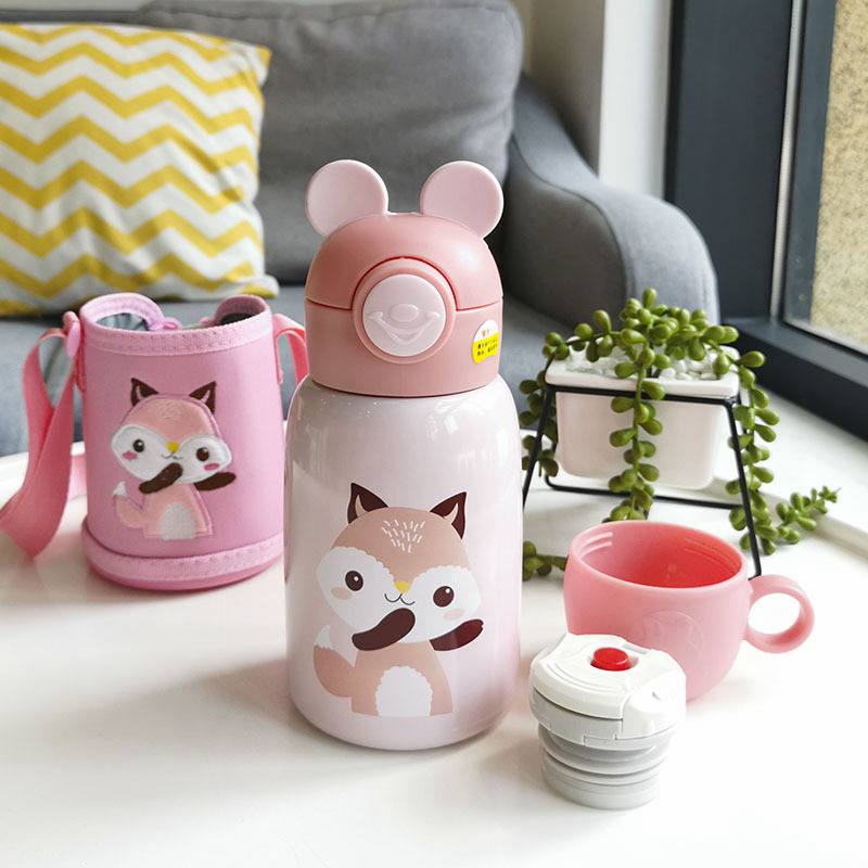 500ml kids flasks with carrier holder/bag cartoon design