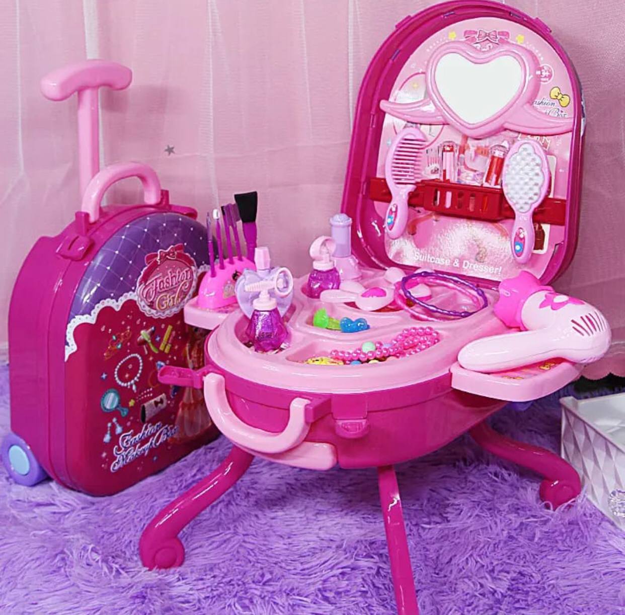 3 in 1 Children makeup suitcase set play-set