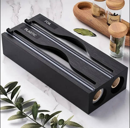 2in1 Bamboo wrap dispenser with cutter