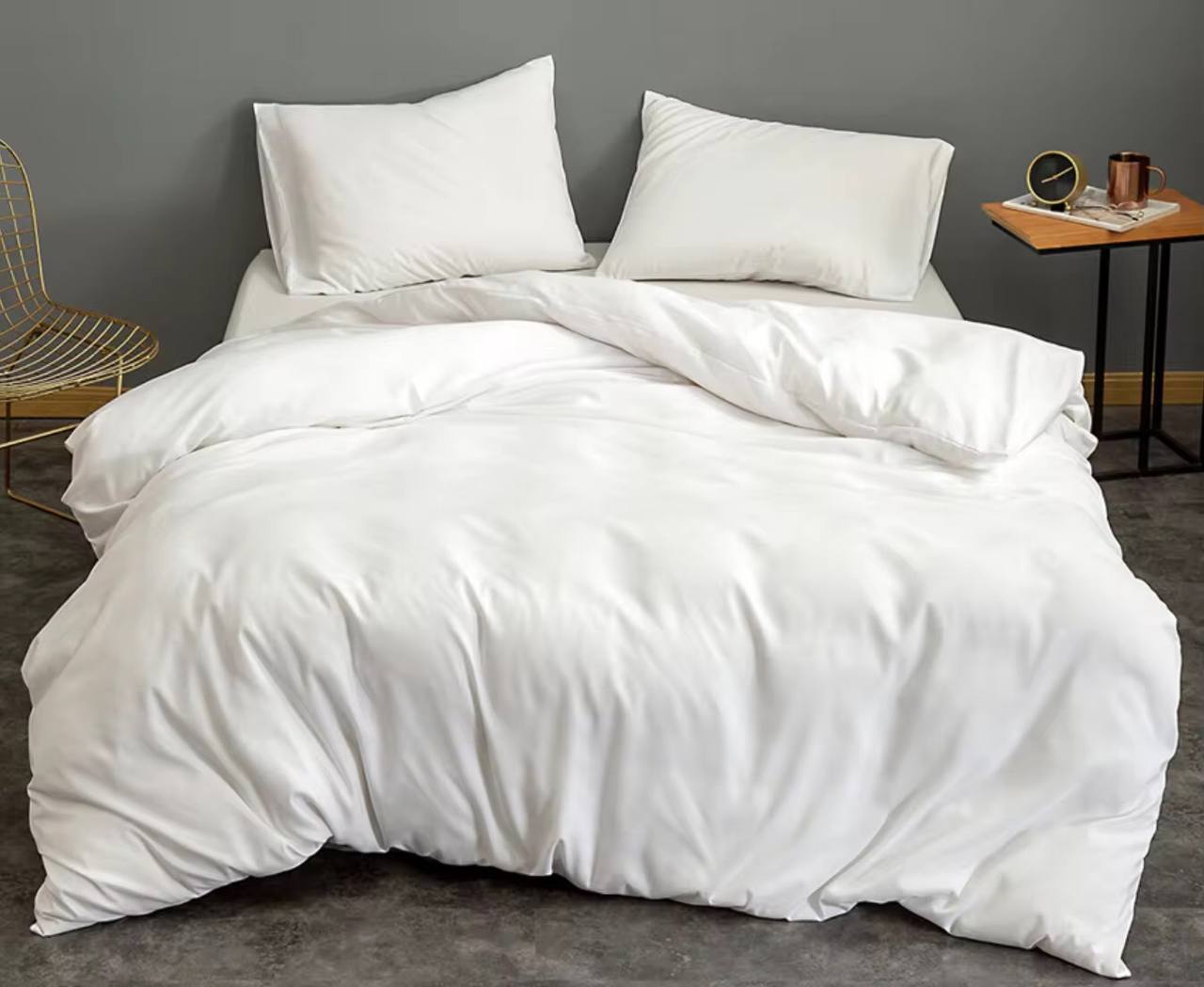 4pc Plain High Quality Duvet Cover Set (Soft Glam Edition)