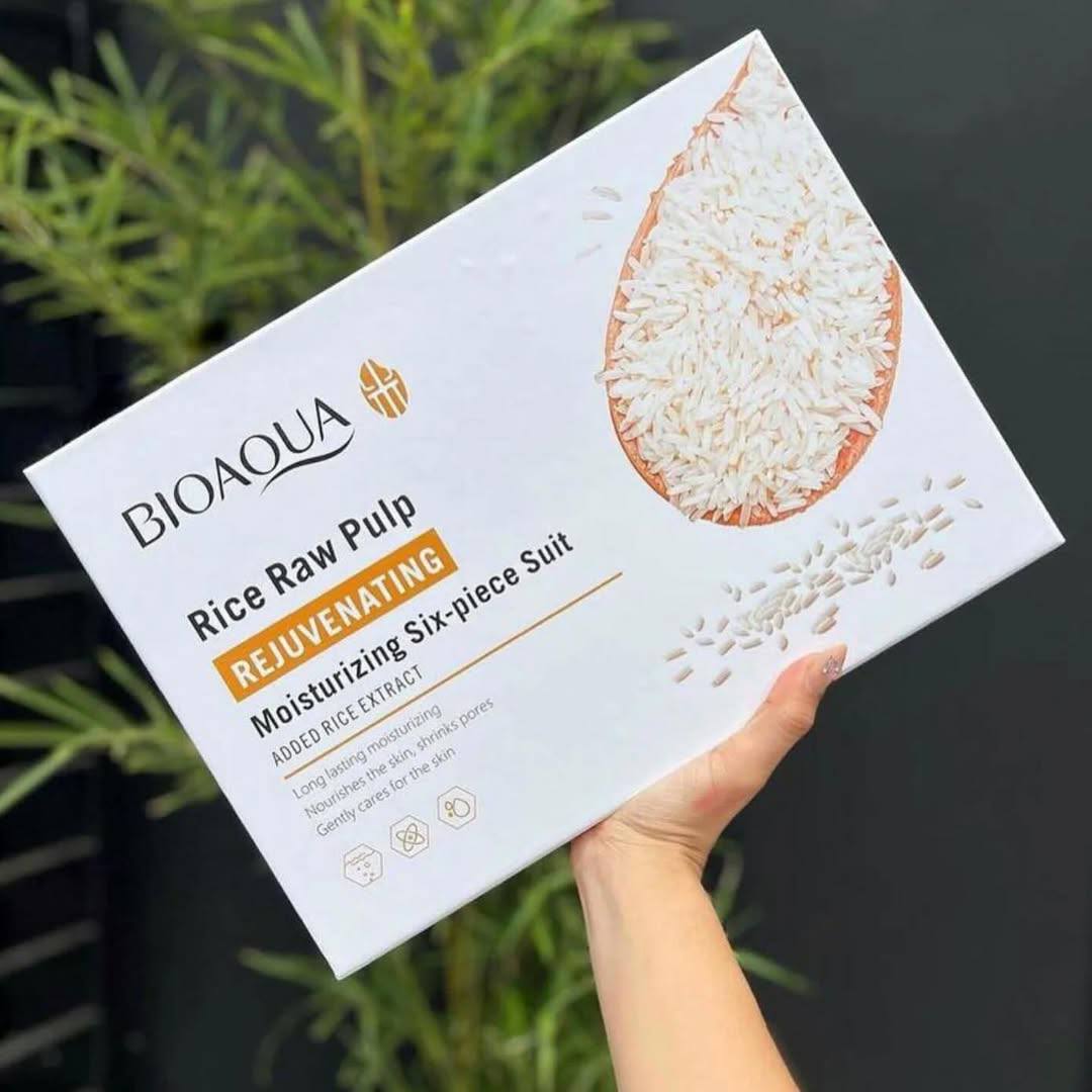 6-piece rice skincare set