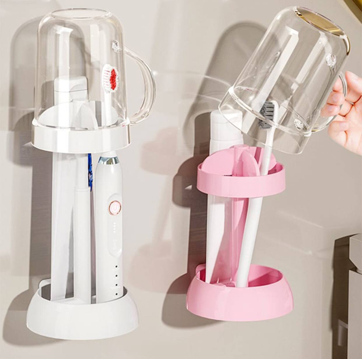 Adjustable Toothbrush Holder With Gargle Cup