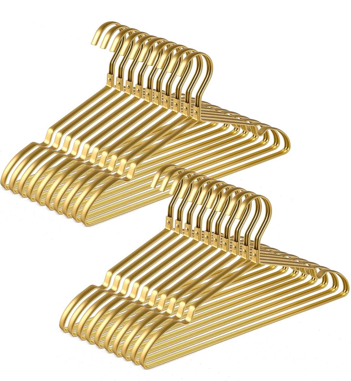 5pcs Aluminum Alloy Gold Clothing Hanger