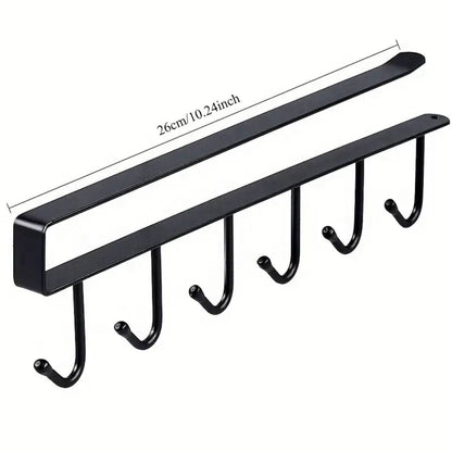 Under the shelf (multi~purpose) hooks 6 slot Metallic