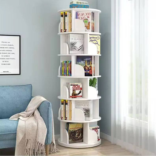 5 Tier 360° stackable bookshelf organizer with wheels