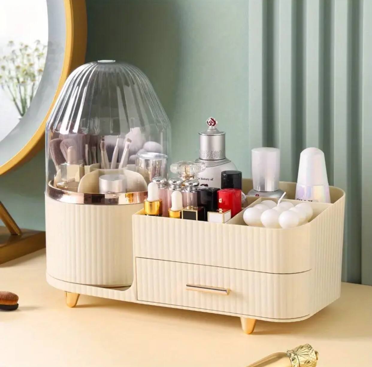360° Rotating cosmetic storage organizer