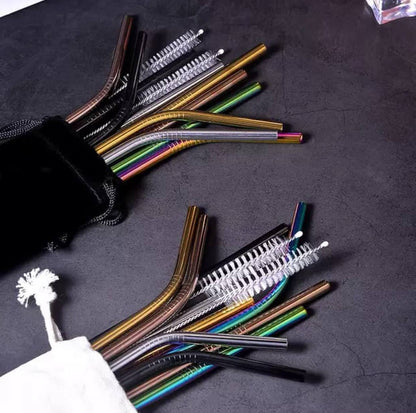 100% FOOD GRADE STAINLESS STEEL REUSABLE STRAWS
