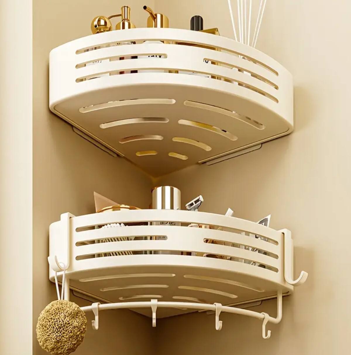 2pcs Corner Aluminum wall mounted Bathroom Shelf S