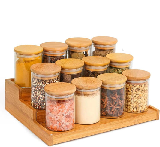 12pcs spice seasoning jars with rack