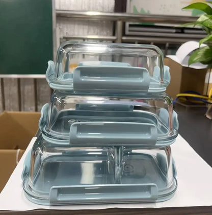 3pc Borosilicate Glass Food Storage Containers with Lids