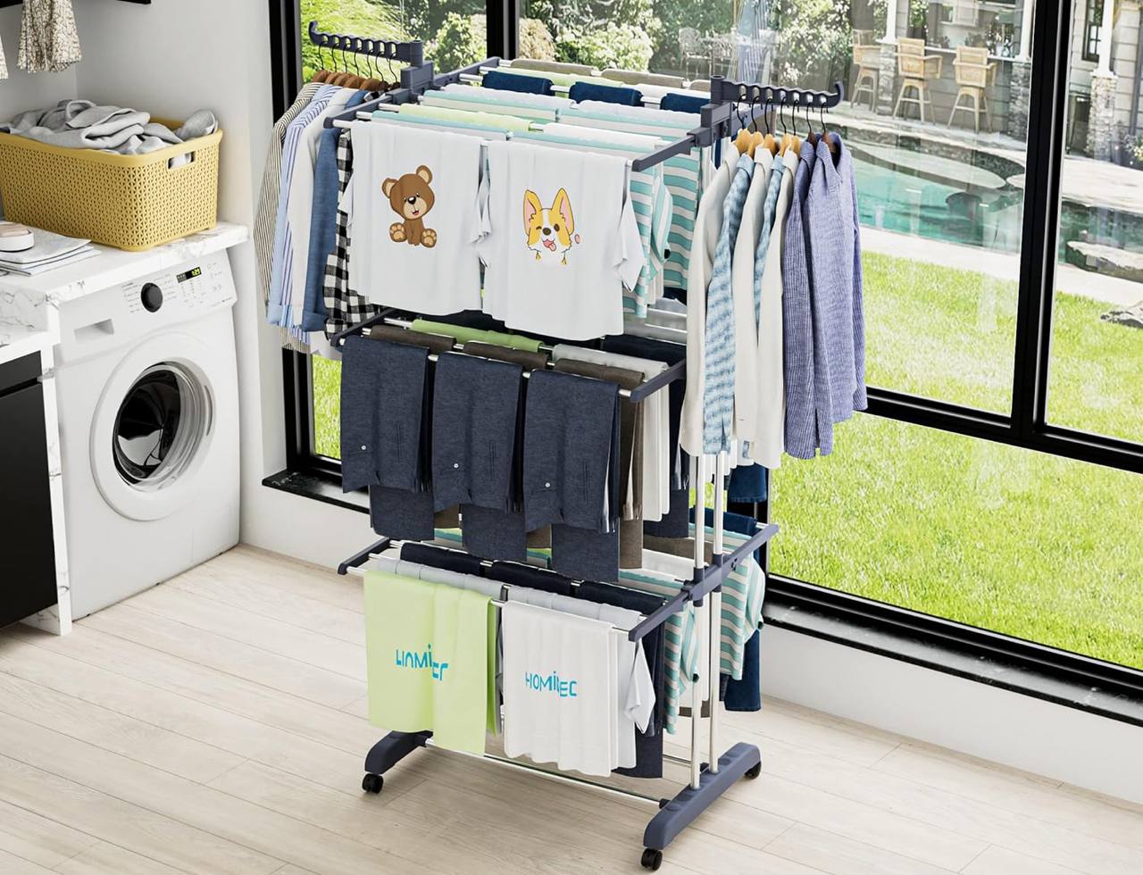 3 Layer Portable / Movable Cloth Drying Rack