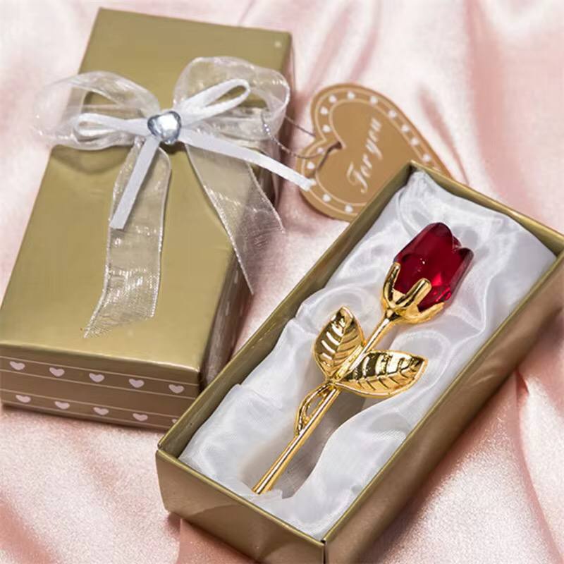 Valentine's day gift crystal glass rose flower