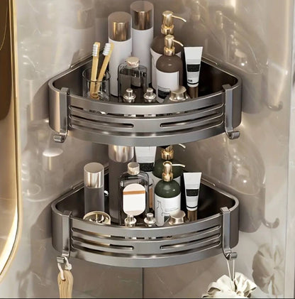 2pcs Corner Aluminum wall mounted Bathroom Shelf S