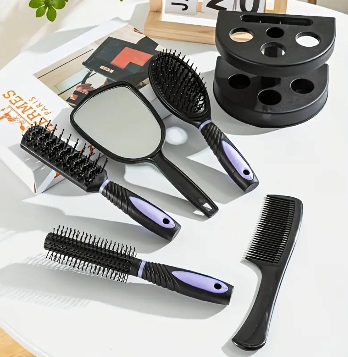 6in1 hair combs set and stand