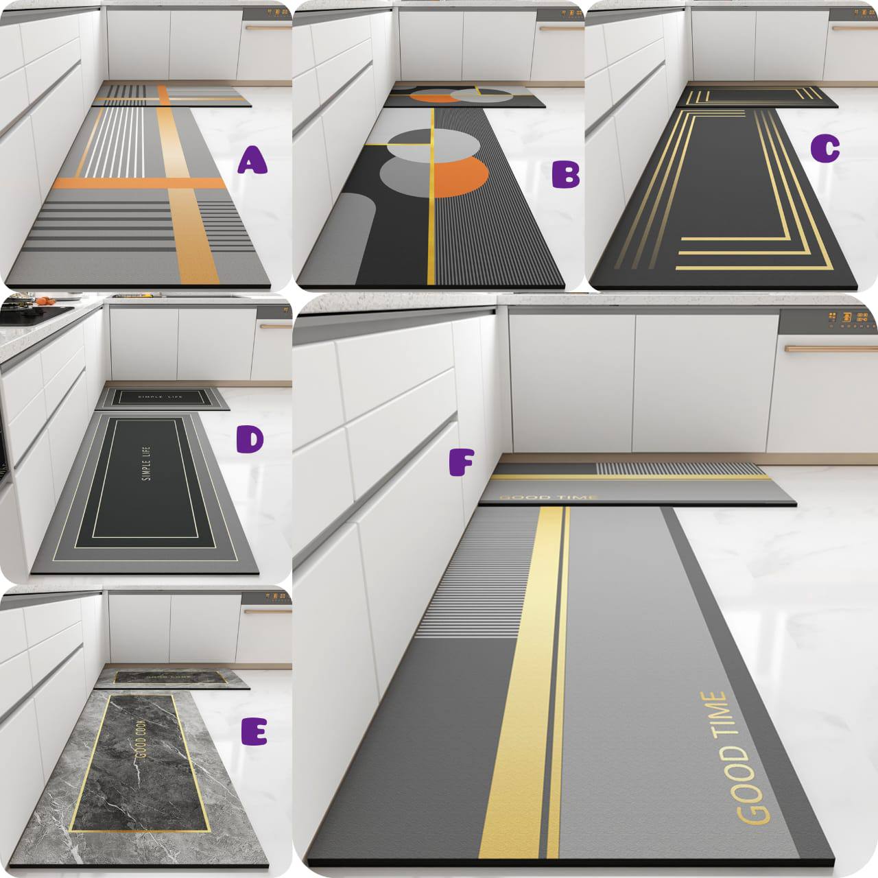 2PCS DIATOMITE RUBBER KITCHEN MATS