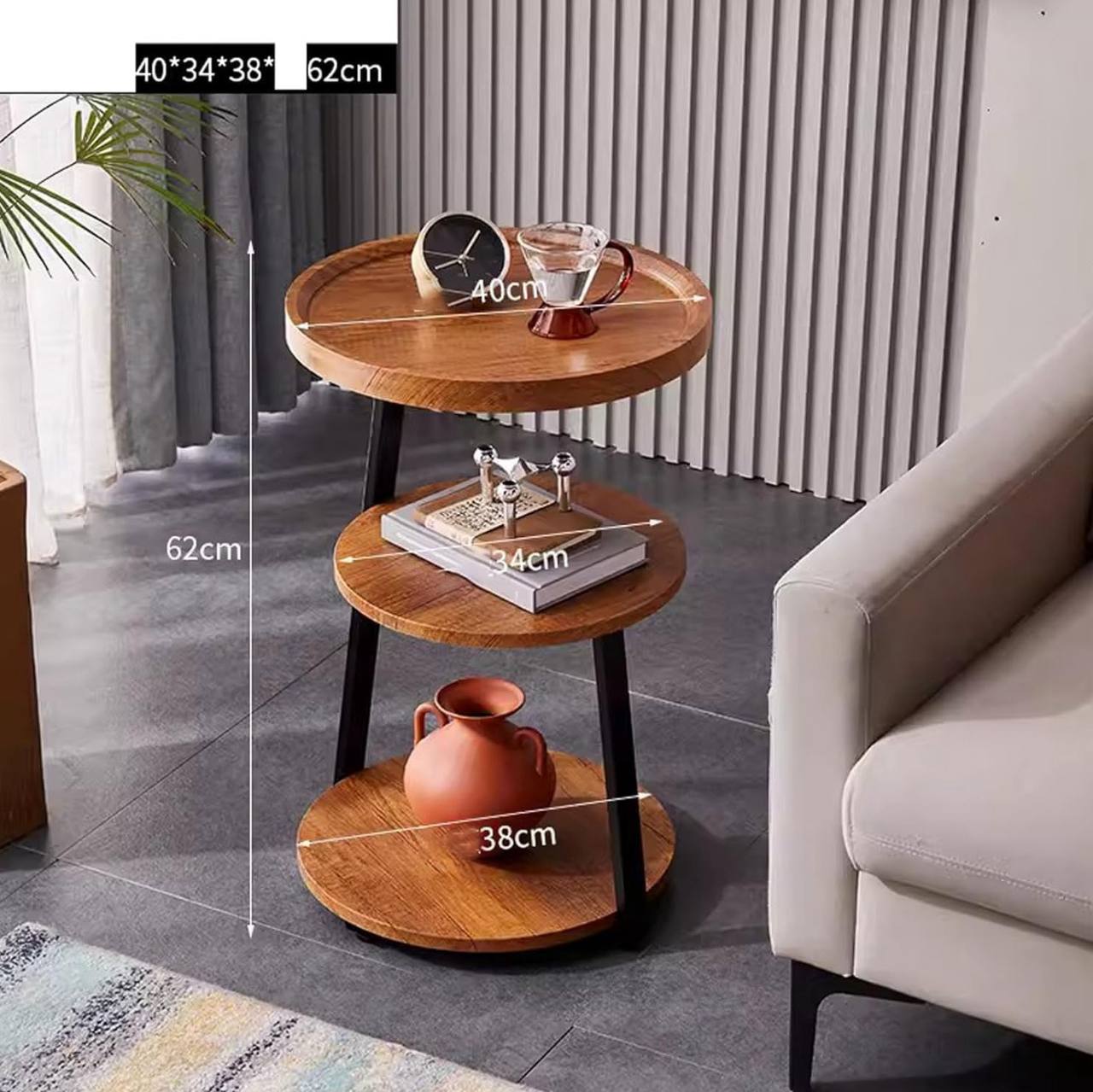 3 Tier Wooden Side Table