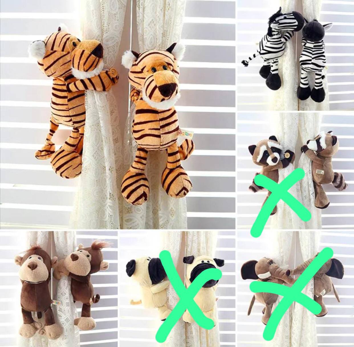 Animal cartoon themed kids areas curtain holder