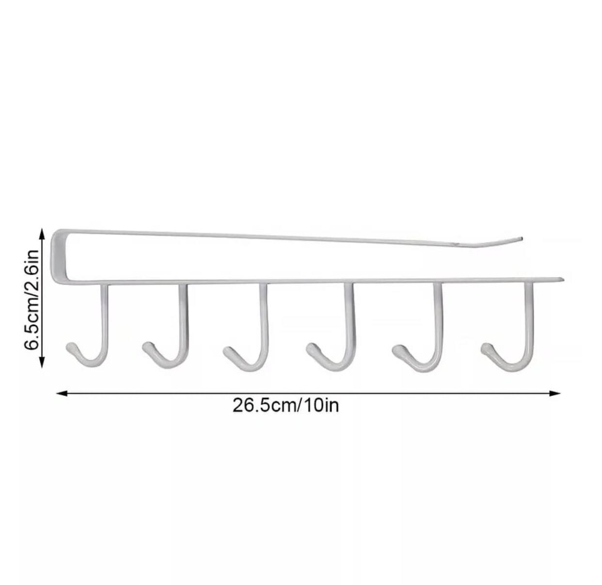 Under the shelf (multi~purpose) hooks 6 slot Metallic