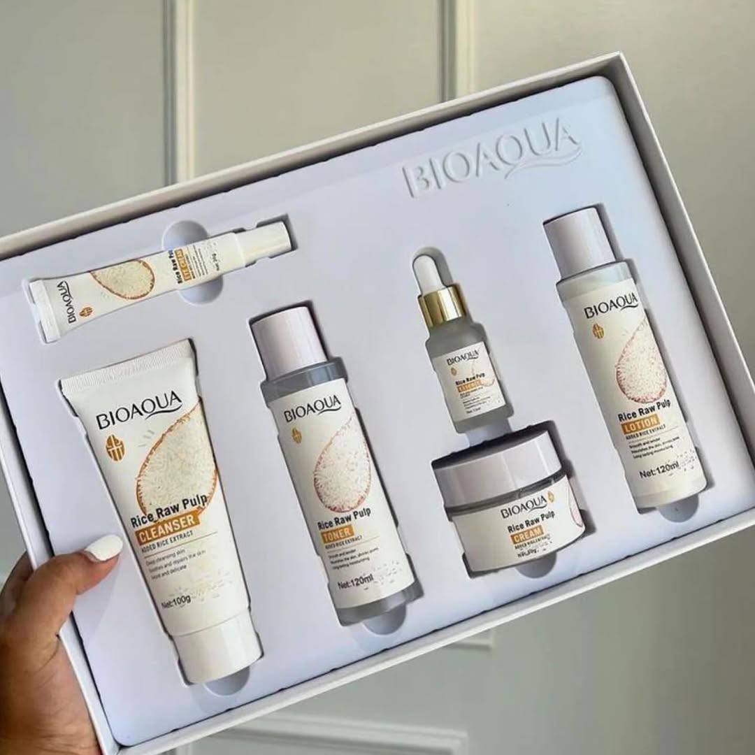 6-piece rice skincare set