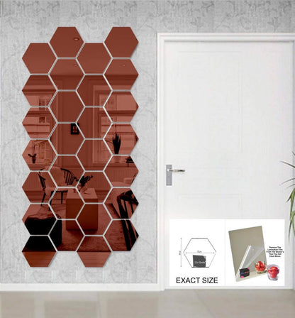 12pcs set Hexagonal shape Acrylic Mirrors