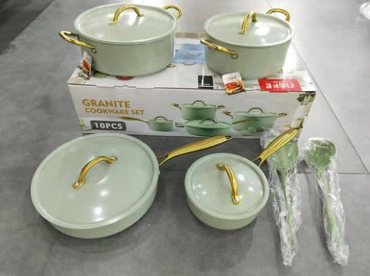 10pcs OSFE granite pots with metallic lids