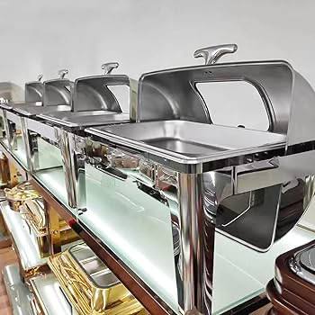 9L stainless steel silver Roll top with glass heat tempered windows