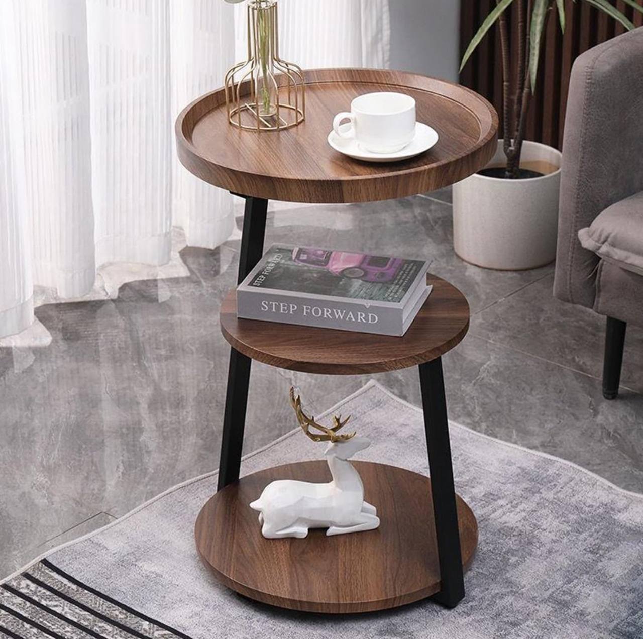 3 Tier Wooden Side Table
