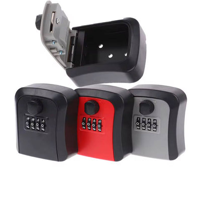 Wall-Mounted Key Lock Box with  4-Digit Combination Key Safe Box with Resettable Key Password